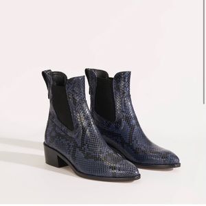 VERONICA BEARD • Wells Boots in Indigo Embossed Snake